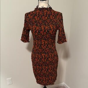 GAP Black and Orange Bodycon Midi Dress